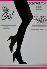 UNTERWEGS! Ultratransparente Queen Off Black Strumpfhose