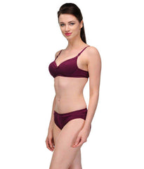 "Pure" Cotton Purple Bra Panty Set