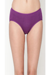 Comfy Snazzy Way Beauty Tagless Strechy Waist Women's Plus Size Purple Cotton Panties(Pkt of 2)