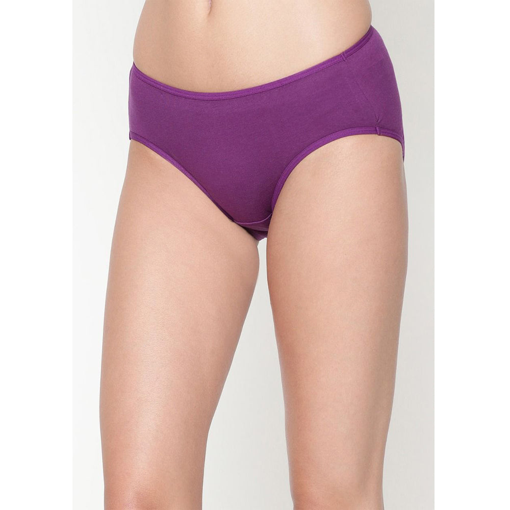 Comfy Snazzy Way Beauty Tagless Strechy Waist Women's Plus Size Purple Cotton Panties(Pkt of 2)