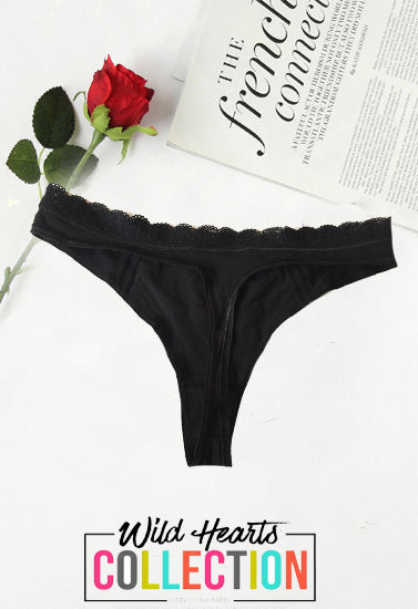 SERRA Black Soft & Sleek Cotton Thong