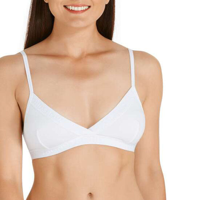 Smart White Thin Straps Sports Bra