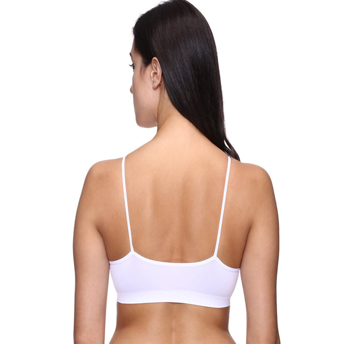 Smart White Thin Straps Sports Bra