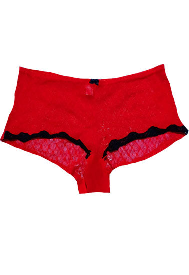 Schicker, sexy roter Boyshort aus Spitze (AUSVERKAUFT)