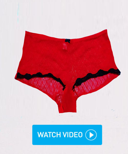 Snazzy Full Lace Sexy Red Boyshort(SOLD OUT)