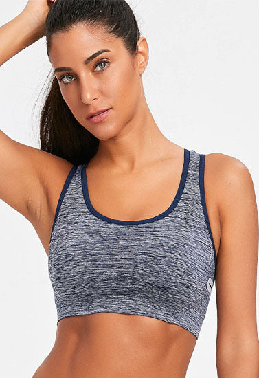 Target Collection Blue Faux Space-Dye Sports Bra