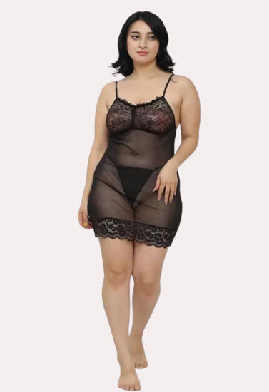 Transparentes Babydoll-Unterkleid für Damen