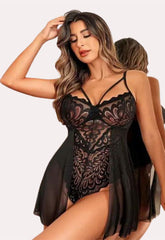 Intime schwarze Babydoll-Nachtwäsche