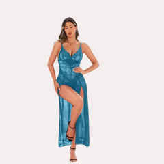 Schicke Damen Babydoll Dessous in Blau