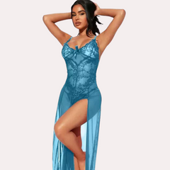 Schicke Damen Babydoll Dessous in Blau