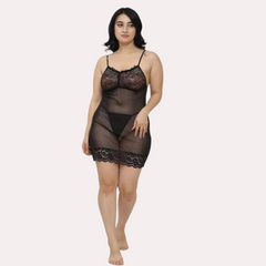 Transparentes Babydoll-Unterkleid für Damen