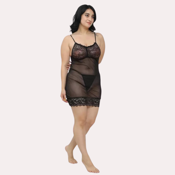 Transparentes Babydoll-Unterkleid für Damen