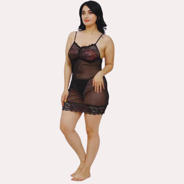 Transparentes Babydoll-Unterkleid für Damen