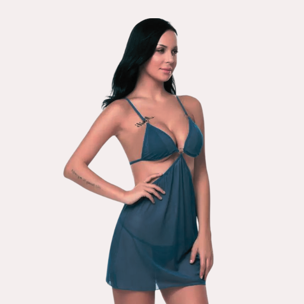 Transparentes Babydoll-Nachthemd für Damen