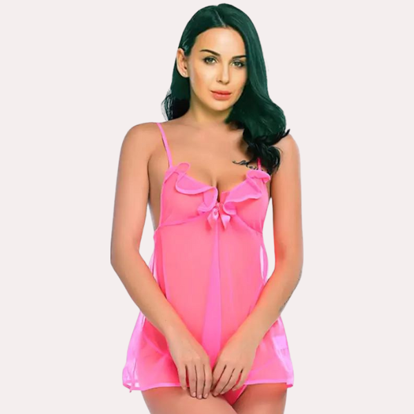 Babydoll aus transparenter Spitze mit passendem String