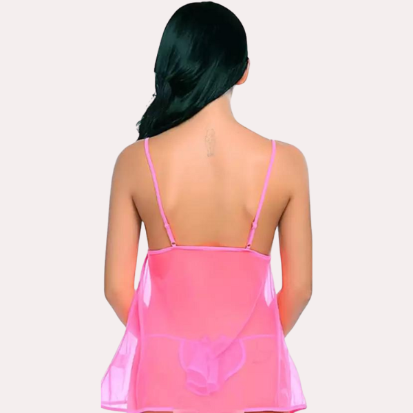 Babydoll aus transparenter Spitze mit passendem String