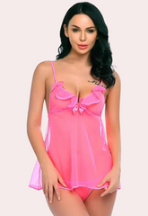 Babydoll aus transparenter Spitze mit passendem String