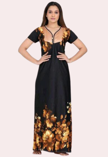 Satin Maxi-Nachthemd für Damen