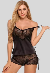 French Daina – Schwarzes Babydoll-Nachthemd