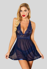 Elegantes Babydoll mit Spitzenträgern