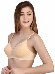 Women Beige Full Coverage Lightly Padded Bra