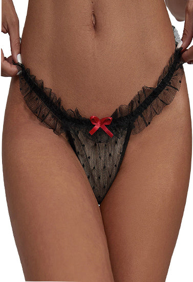 Damen-G-String mit Hot Trim und Gitterträgern