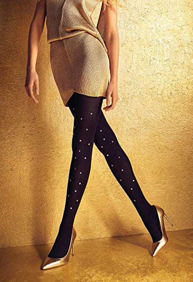 Zephyrs Shinny Studs Polka Dot Designer-Strumpfhose (Ausverkauft)