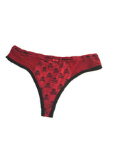 Verführerisches weiches rotes und rosa Tanga-Höschen-Set, 2 Stück