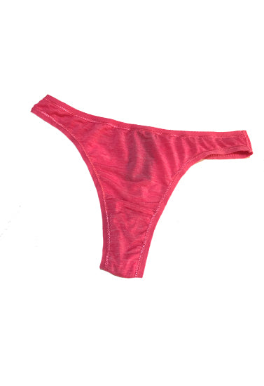 Verführerisches weiches rotes und rosa Tanga-Höschen-Set, 2 Stück