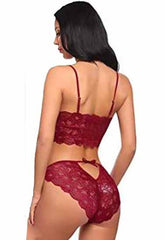 ♥Vollständiges, rotes, sexy Spitzen-BH-Set für Damen