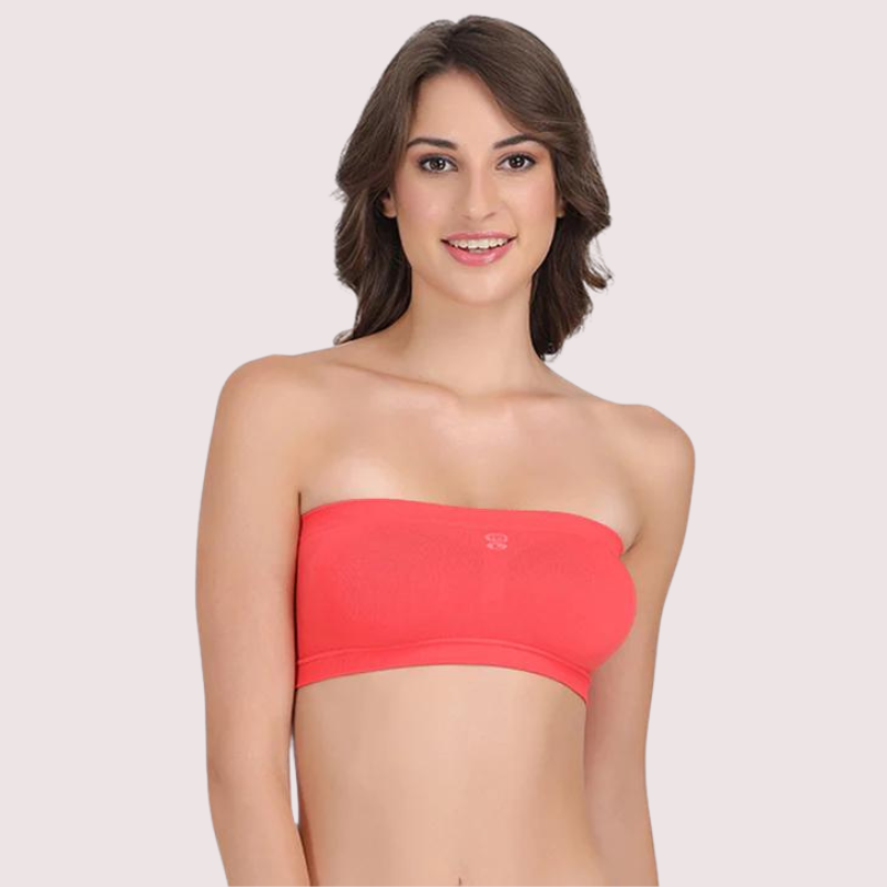 Sexy korallenrotes Bandeau-BH-Tube-Top für Sie 