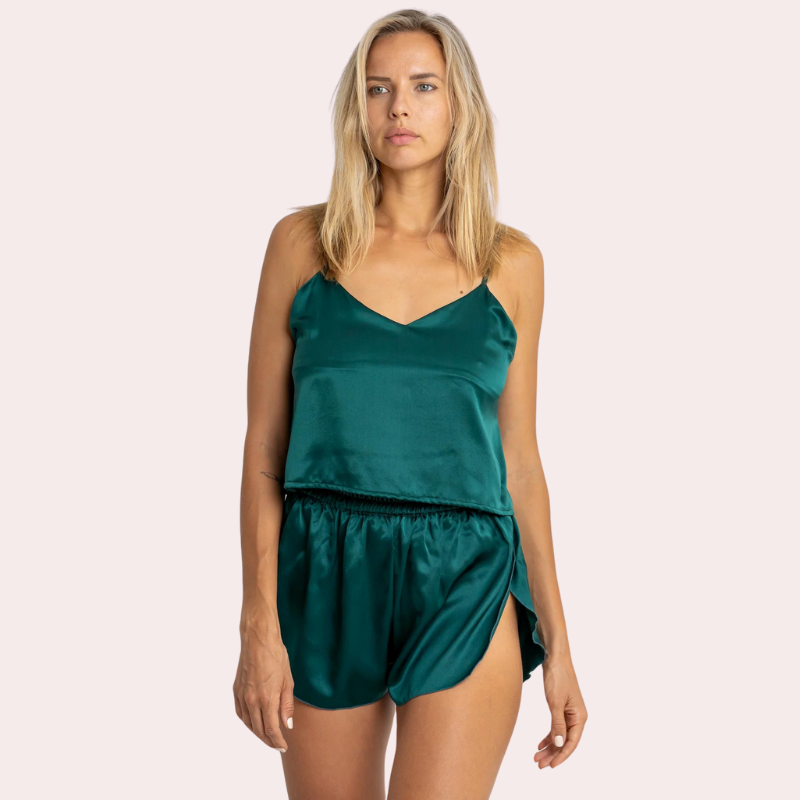 Sexy Set aus Seiden-Camisole und Shorts für die Flitterwochen für Sie