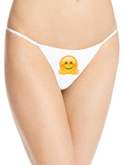 String-Tanga aus Baumwolle mit individuellem Emoji-Print