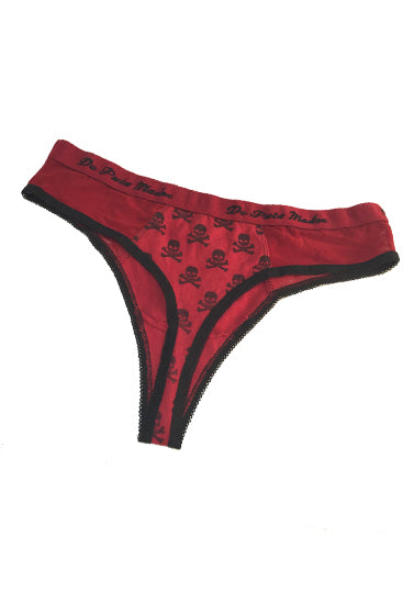 Verführerisches weiches rotes und rosa Tanga-Höschen-Set, 2 Stück