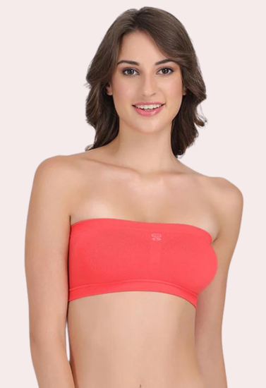 Sexy korallenrotes Bandeau-BH-Tube-Top für Sie 