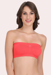 Sexy Coral Red Tube Bandeau Bra Top for Her