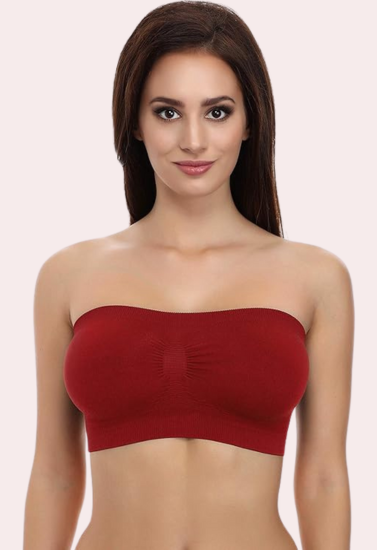 Maroon Magic Tube Bandeau Bra for Women